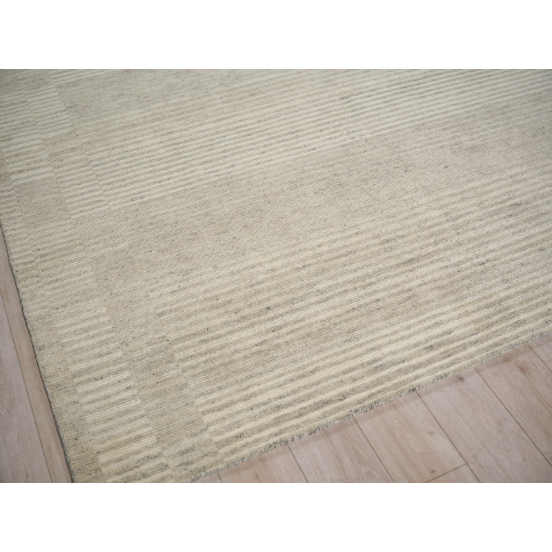 Oslo hand-knotted Ghazni Wool Gray/Cream Area Rug, 10'X14'