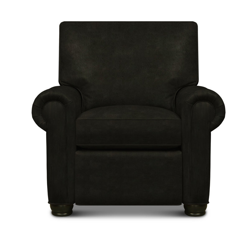 Bordeaux Recliner, Black Brompton Genuine Leather, Espresso