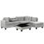 Canapé modulaire de 105 po avec repose-pieds avec rangement, canapé en L avec 2 coussins et porte-gobelets, canapé modulaire avec méridienne réversible pour le salon