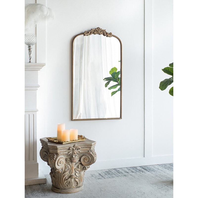 Ornement de style baroque doré 24 po x 42 po pour la chambre à coucher, miroir mural 24 po x 42 po, salle de bain murale