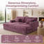 83.5" Plush Sofa Bed Chaise Lounge With Faux Rabbit Fur, USB Charging Ports, Cup Holders & Lumbar Pillows - Cozy Sleeper Couch-1506854805