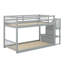 Lit superposé simple au-dessus de simple avec escalier de rangement intégré, lit superposé en bois avec beaucoup de rangement-1835882120