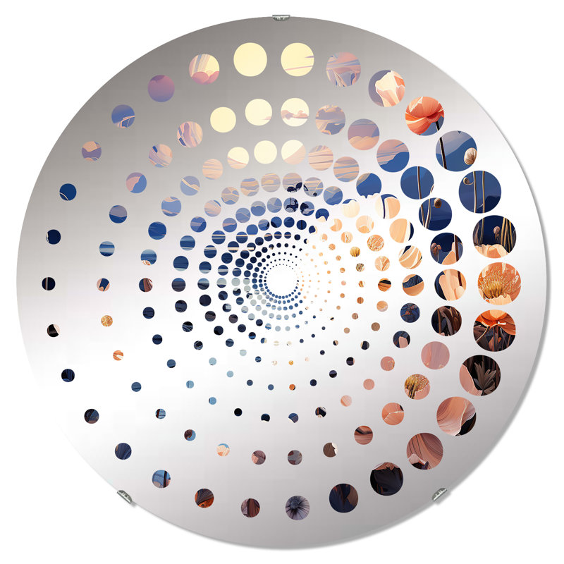 Charmant pré magique de coucher de soleil Magical I - Miroir décoratif à spirale - MIR112020-Rond, 31,4 po x 31,4 po