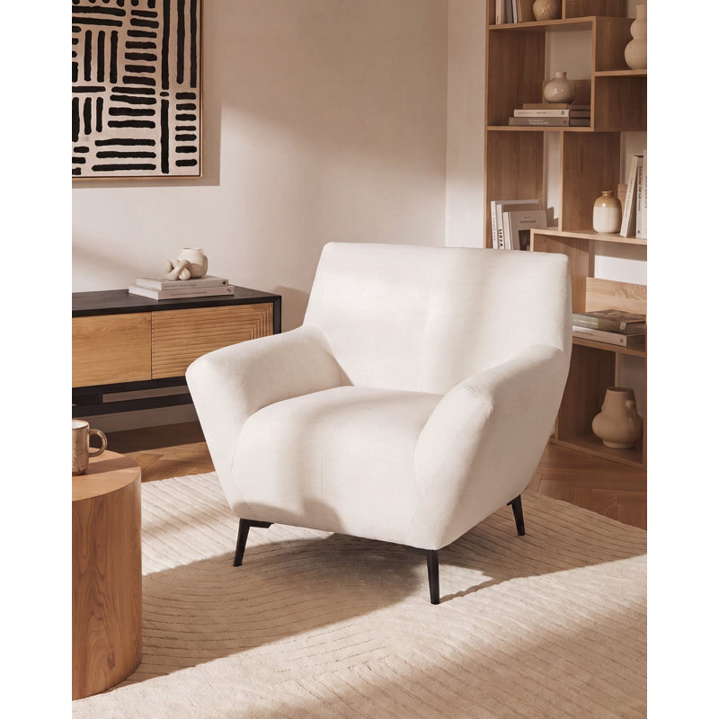 Charen Upholstered Accent Chair, White