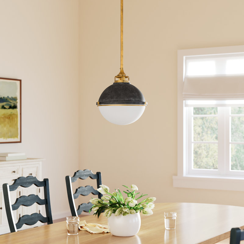 Kyoto 2 - Light Dimmable Globe Chandelier, Aged Zinc, 14.5" H x 13.5" W x 13.5" D