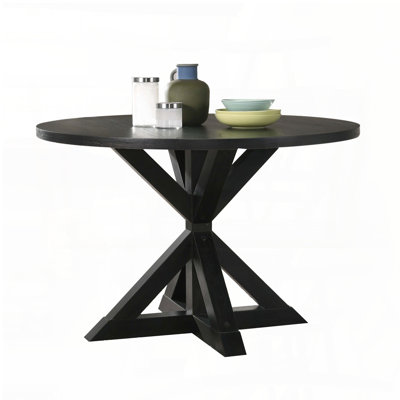 Cross-Buck Base Dining Table – Black Finish