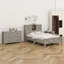Ensemble de chambre à coucher 3 pièces avec lit plateforme, table de chevet et commode Farmhouse-69918004