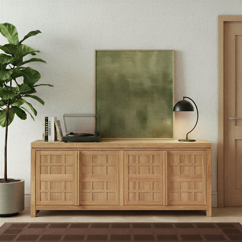 Bateson Modern 74" Sideboard with Storage Cabinets, Heritage Oak