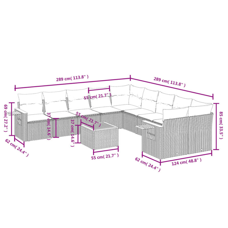  Garden Sofa Set Beige