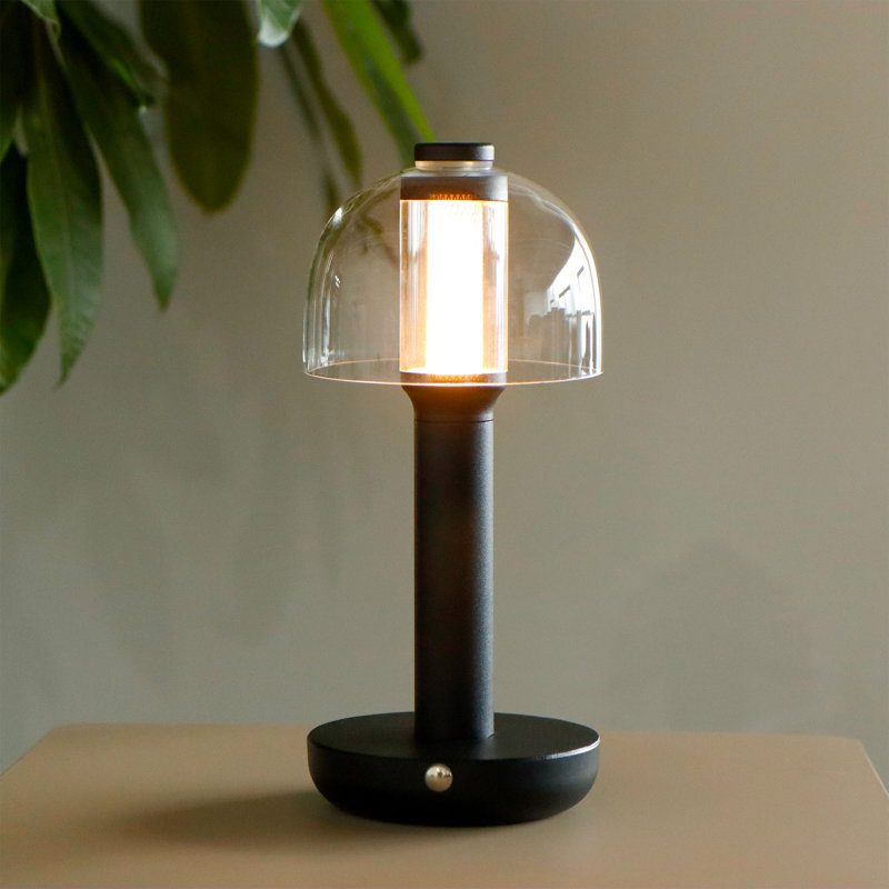 Lampe de table à DEL à pile Ebern Designs, Noir, noir, noir, noir
