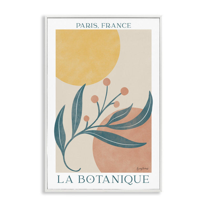 Affiche de botanique française par Becky Thorns bf-983, Estampe numérique encadrée blanc bord de mer, H 30 po x l 20 po