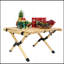 Table de pique-nique portable et pliable d'extérieur - Bois de hêtre naturel avec structure en X pour le camping et les petits espaces