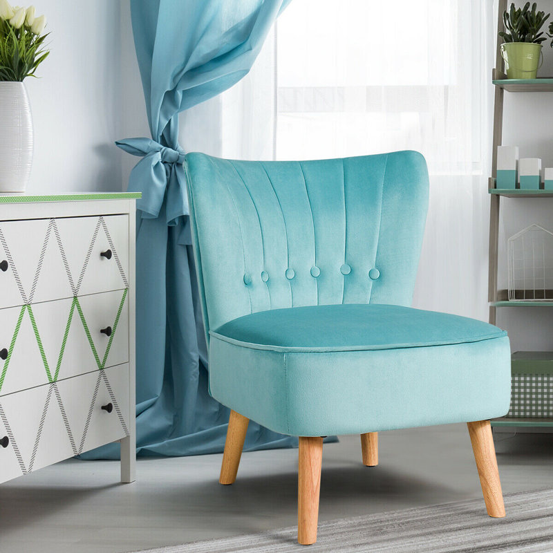 Tisdale Velvet Slipper Chair, Green Velvet