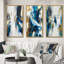 «Feeling Spirit Abstract» en bleu et or - Ensemble de 3 impressions-876124979-876124976