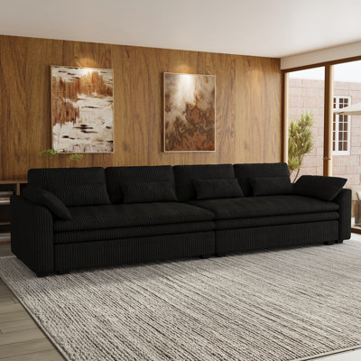 Corduroy Upholstered 4-Seats Sectional Sofa