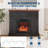 38in Freestanding Electric Fireplace with Mantel, TV Stand Includes 18'' Electric Fireplace Insert with Adjustable Flame Temperature and Remote Control for Bedroom Living Room, Black