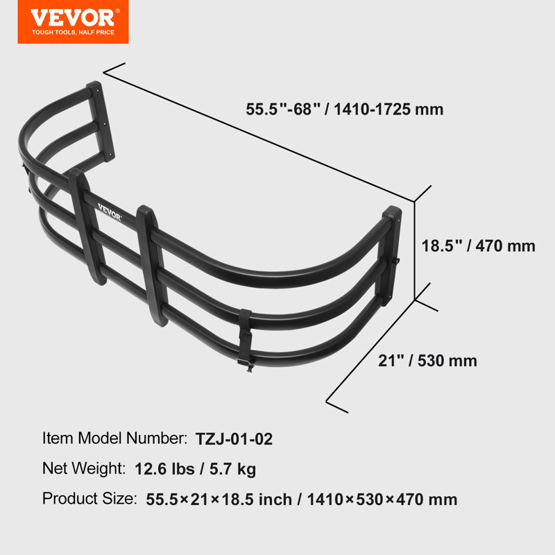 VEVOR Truck Bed Extender, Aluminum Retractable Tailgate Extender