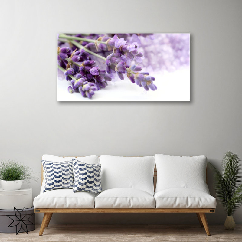 Glass Print Wall Art 100X50cm Image Printed On Glass Decorative Wall Picture Behind Toughened / Tempered Safety Real Glass For Kitchen & Living Room Theme: Flowers Floral
