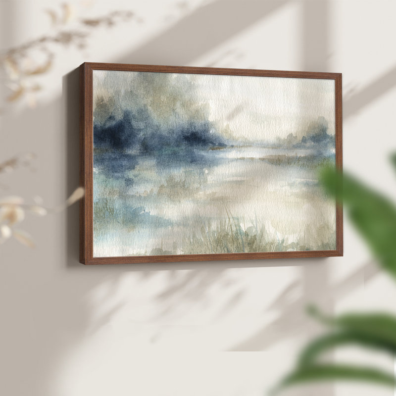 «Still Evening Waters II», reproduction encadrée - Restickable, H 22 po x l 28 po, Noyer