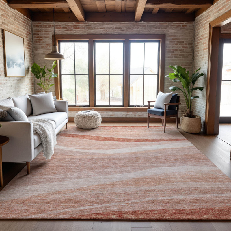 Premium Machine Washable Wayne AMF1099 Swirls Rug, Rectangle 10 pi x 14 pi