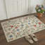 Tapis d'intérieur beige / bleu / rouge lavable à la machine avec envers antidérapant Aura-84542006