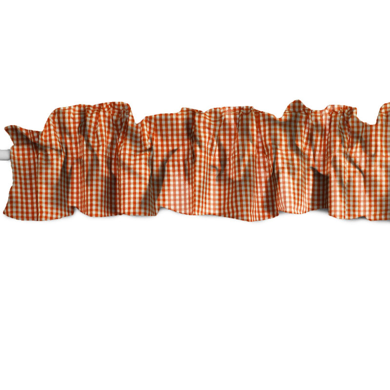Cantonnière à carreaux Gingham, Orange, L 58 po x L 5 po