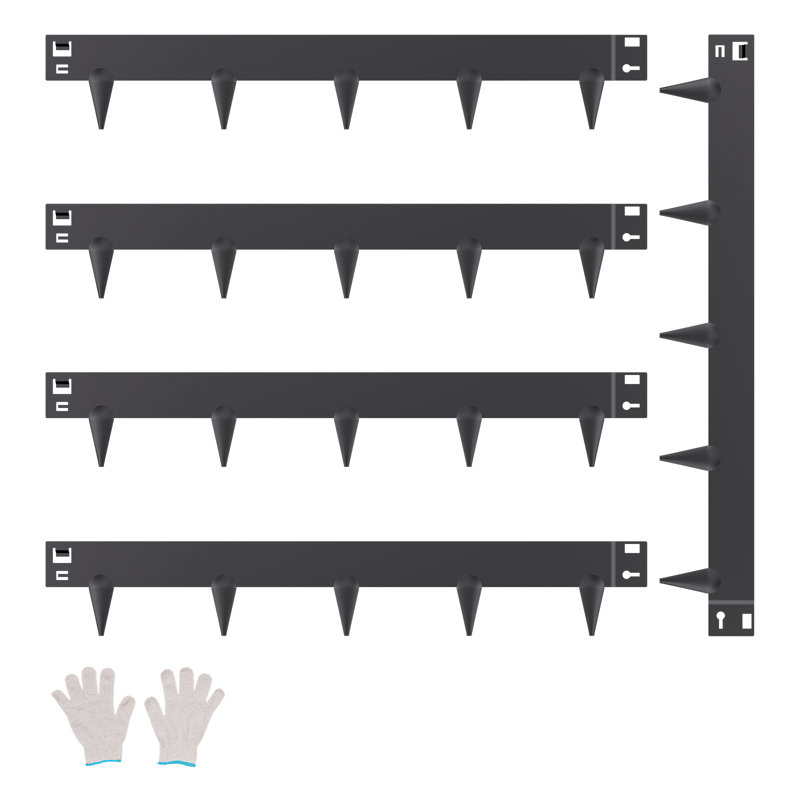 Ensemble de 5 bordures en acier résistant à la rouille, Gris, H 0,06 po x l 39 po x P 6,14 po