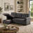 84" Linen Reversible Sleeper Sectional Sofa With Storage Chaise-1093544641-1093544640