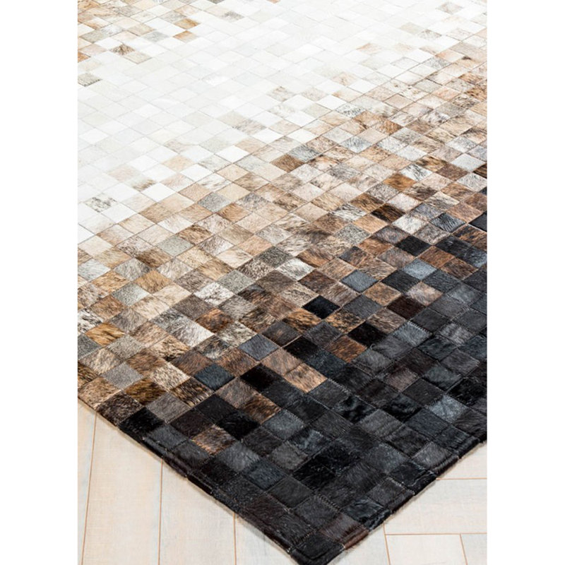 Verona Cowhide Geometric Area Rug, Rectangle 8' x 10'