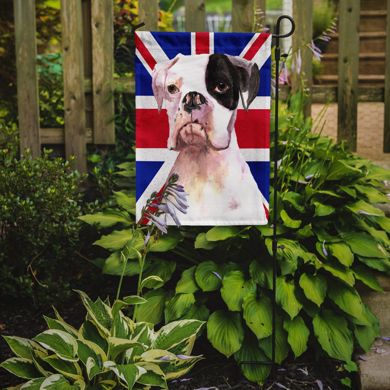 Drapeau de jardin 2 côtés english union jack, Boxer (blanc)