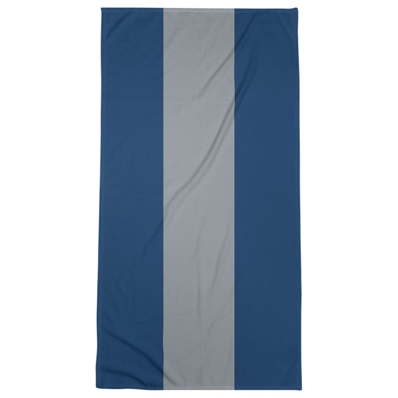 Lightweight Bath Towel, Navy Blue/Silver/Navy Blue, Microfiber