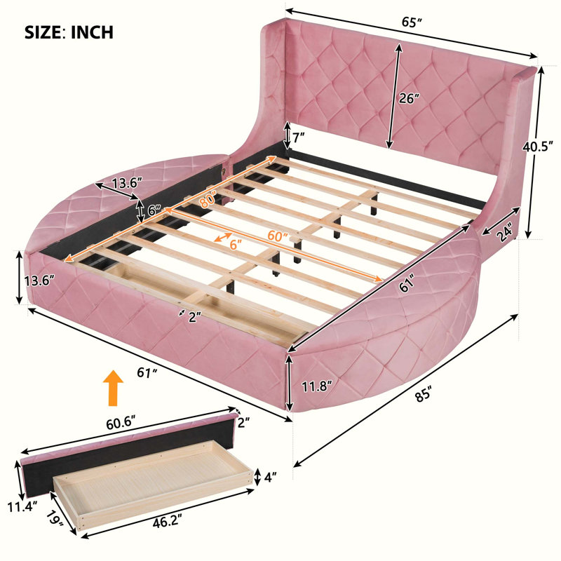 Lit tapissier, Rose