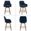 Ensemble de 4 tabourets de comptoir pivotants rembourrés de 25 po avec structure en bois massif et accoudoirs à dossier complet-1555591446-1555591447