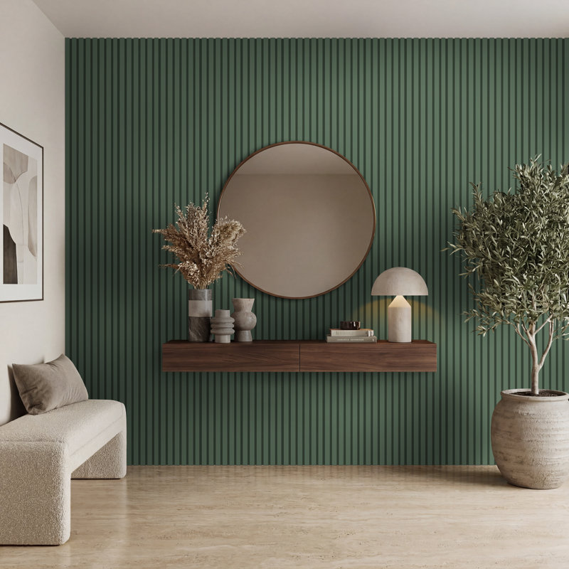 Panneau mural acoustique vert SereniSlats Mineral Sage, Sauge minérale