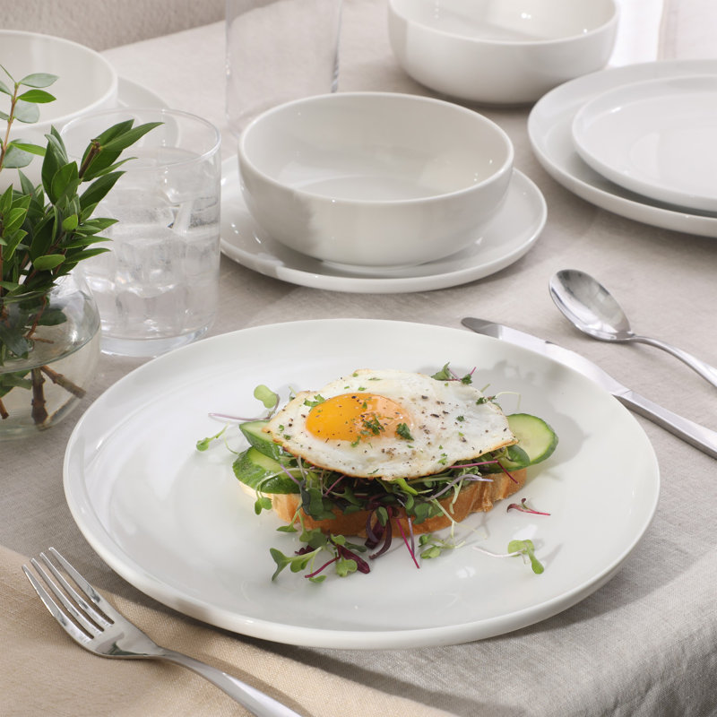  Service de table en porcelaine 12 pièces Havenstone, Blanc