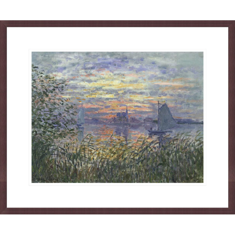 «Marine View with a Sunset» par Claude Monet, impression giclée sur cadre, H 17,75 po x l 21,47 po
