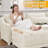 3 Seater Chenille Sofa,l Shape Sofa With Two Movable Ottomans,high-quality Wood Base,for Living Rooms, Studies-1174824175