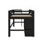 Lit mezzanine simple avec 4 tiroirs, armoire et tablettes-1029328837