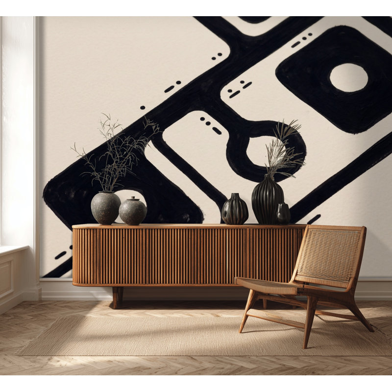 Décoration murale Mid Mid Century Modern, Non tissé, 140 po x 108 po