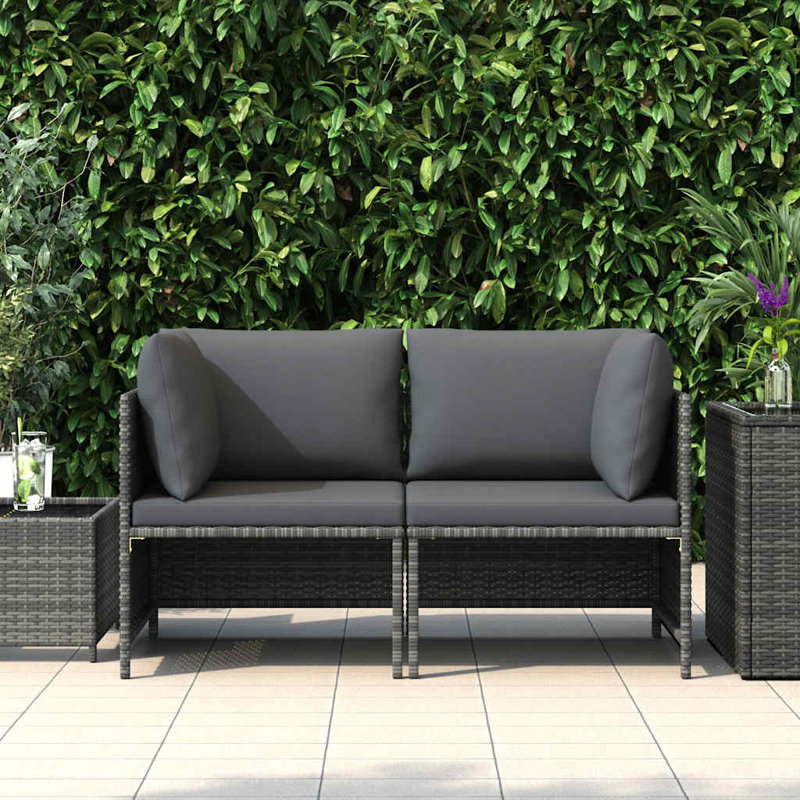 23.6" Wide Square Patio Sofa with Cushions