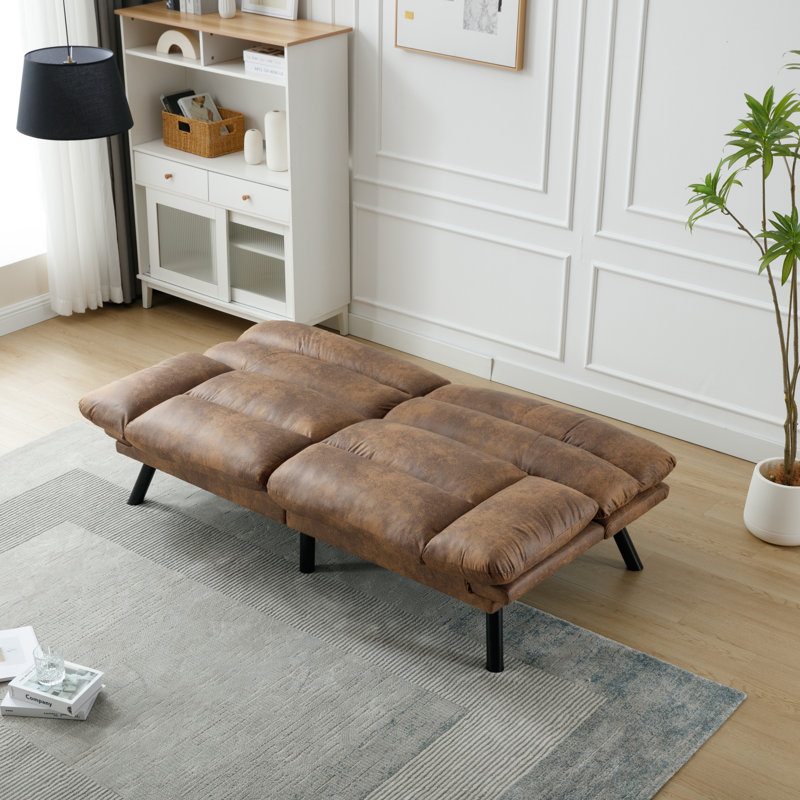 Meubles, meubles de chambre à coucher, meubles de salon, canapé avec coussin épais, canapé-lit, canapé-lit avec pieds en métal.