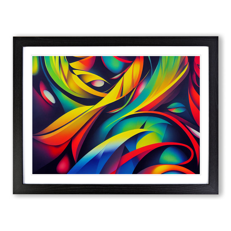 Graffiti Vol.6 - Single Picture Frame Painting, 46cm H x 64cm W x 2cm D, Black