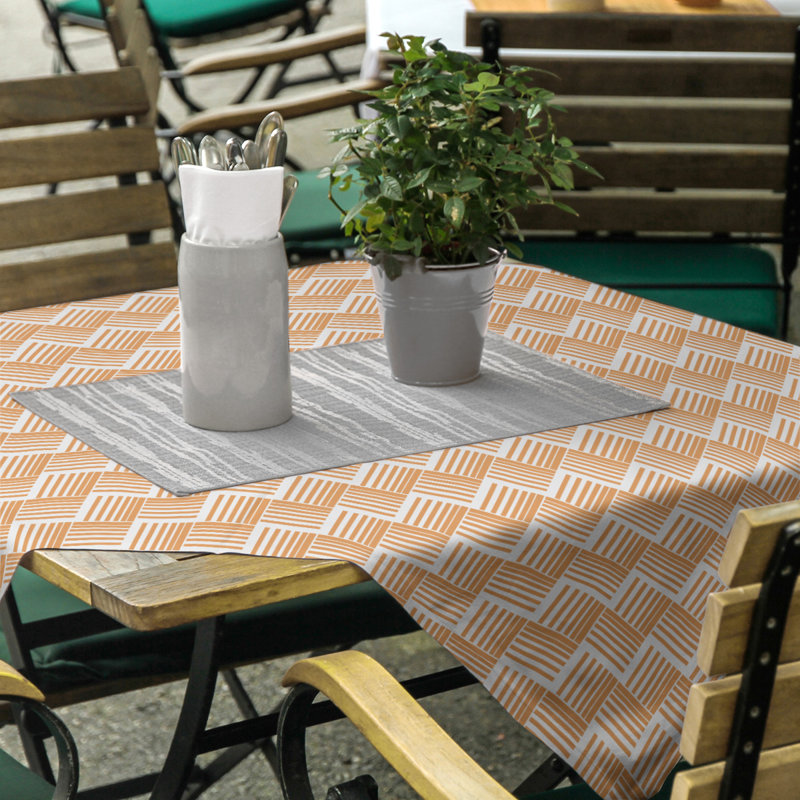 Rayures nattes classiques Nappe, Orange/Blanc