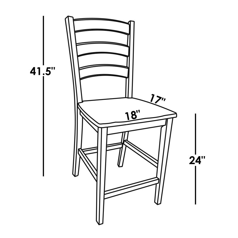 Angus Solid Wood Counter Stool