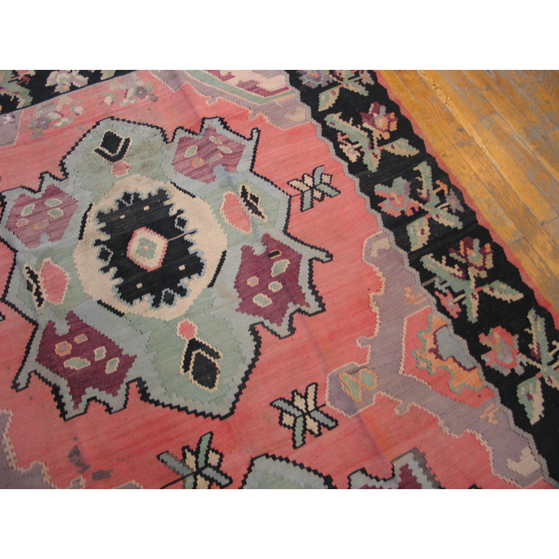 Vintage Kilim - Anatolian Small Scatter Size Wool Coral Rug
