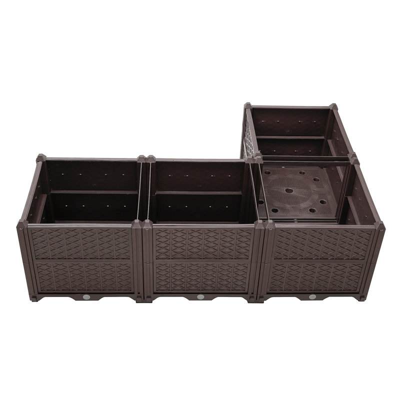 Boîte à fleurs rectangulaire en plastique pour légumes, herbes, fleurs et plantes grasses