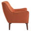 Fauteuil d'appoint Mid-Century brûlé orange brûlé, chaise à dossier serré en mousse haute avec housse-118042272-118042274