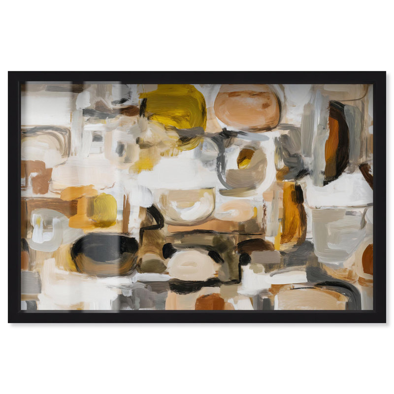 Perle d'huître mélangée III Boho Art Shadowbox par Art Remedy, H 11 po x l 16 po, Noir