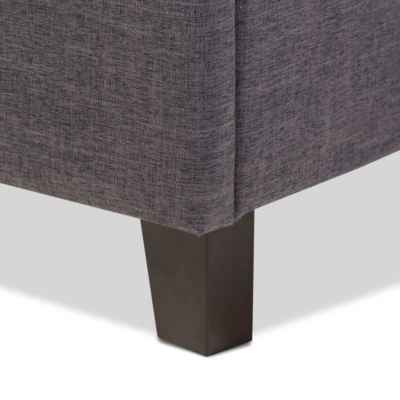 Ethe Upholstered Sleigh Storage Bed, Dark Gray