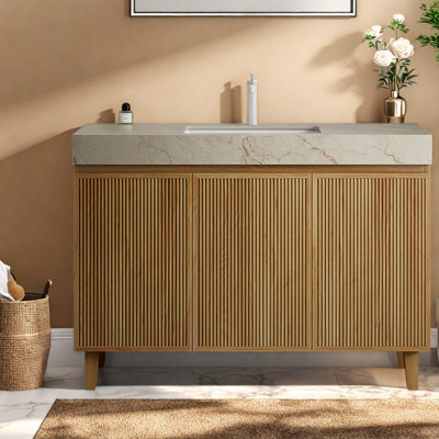 Meuble-lavabo moderne, bois de 48 pouces